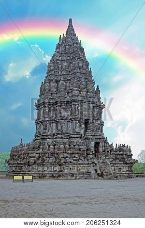 Prambanan or Candi Rara Jonggrang is a Hindu temple compound in Java, Indonesia, dedicated to the Trimurti: the Creator (Brahma), the Preserver (Vishnu) and the Destroyer (Shiva)