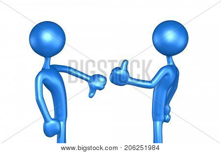 Thumbs Down Thumbs Up The Original 3D Characters Illustration
