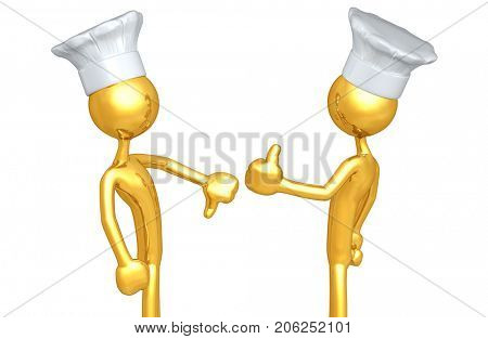Thumbs Down Thumbs Up The Original 3D Chef Characters Illustration
