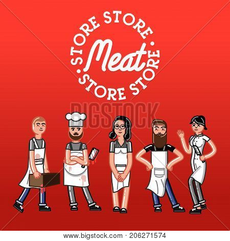 Meat store concept. Vector illustration EPS 10