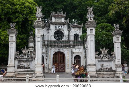 HANOI VIETNAM - AUGUST 2017: Quan Thanh Temple. Quan Thanh Temple is a Taoist temple dated to the 11th century.