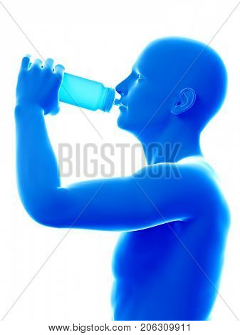 3d rendered medically accurate illustration of man drinking
