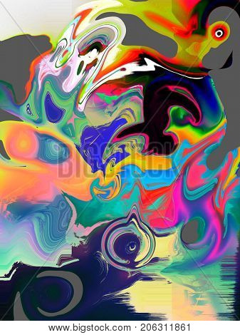 psychedelic abstract glitched background