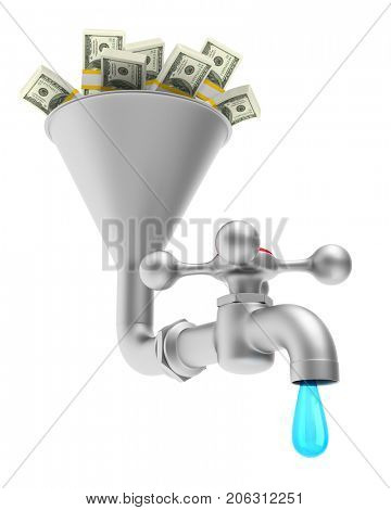 faucet on white background. Isolated 3D illustration