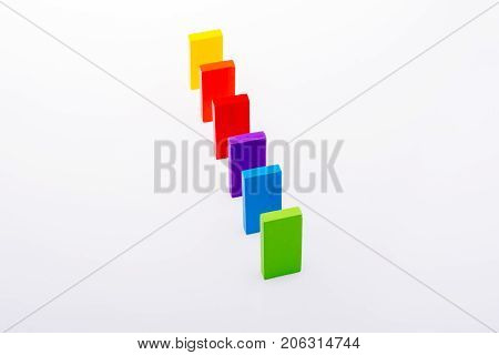 Coorful Domino Blocks On White Background