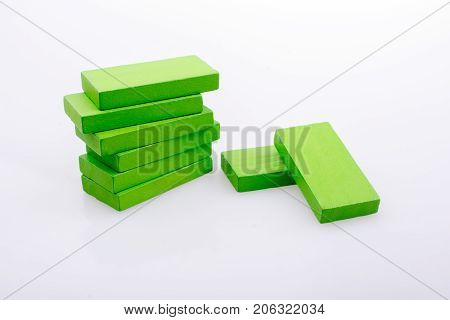 Coorful Domino Blocks On White Background