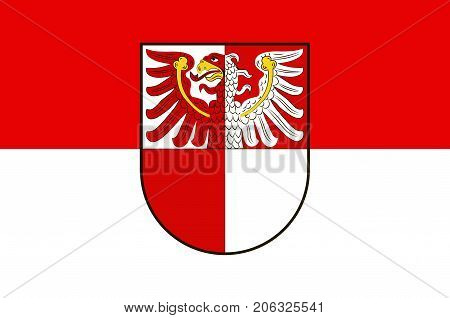 Flag of Barnim is a district in Brandenburg Germany. Vector illustration