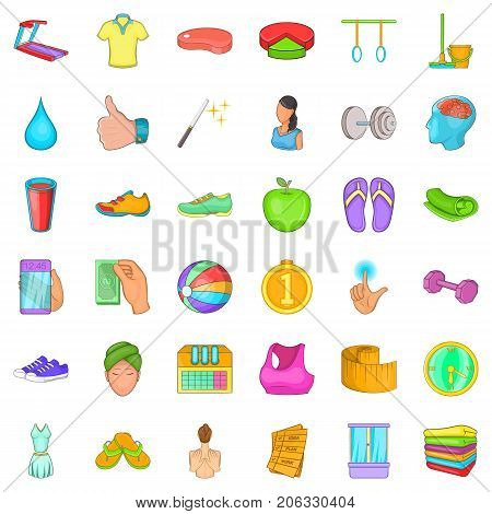Medal icons set. Cartoon style of 36 medal vector icons for web isolated on white background
