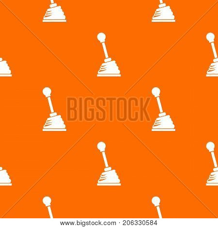 Gear stick pattern repeat seamless in orange color for any design. Vector geometric illustration