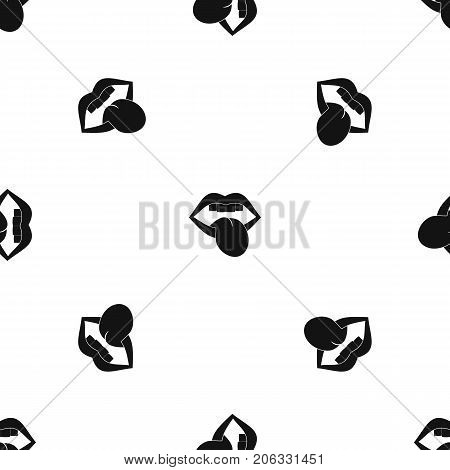 Rock emblem pattern repeat seamless in black color for any design. Vector geometric illustration