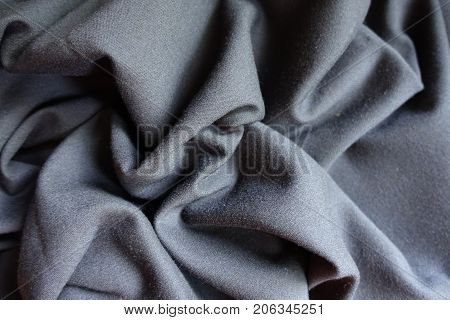Simple Grey Viscose Fabric In Soft Folds