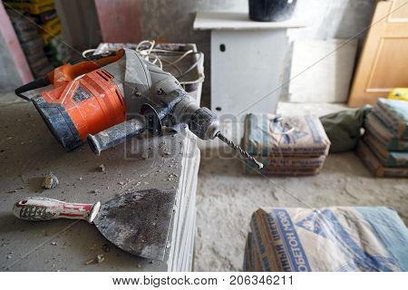 MOSCOW/ RUSSIA - JULY 4, 2014. The apartment during the repairs.