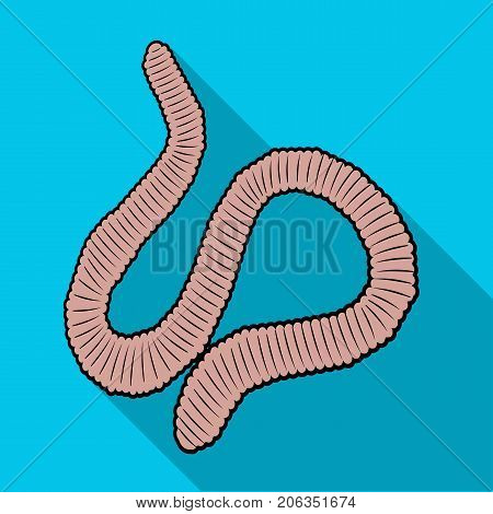 A worm, a boneless animal. Earthworm single icon in flat style vector symbol stock isometric illustration .