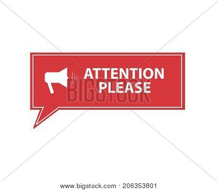 Attention please with megaphone. Attention please badge.