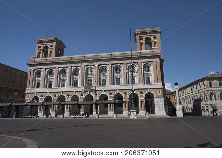 Forli (Emilia Romagna Italy): the Aurelio Saffi square with Palazzo delle Poste