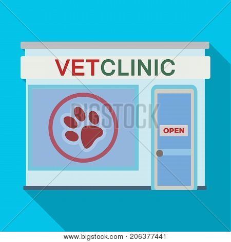 Office of the veterinary clinic. Pet care single icon in flat style vector symbol stock illustration .