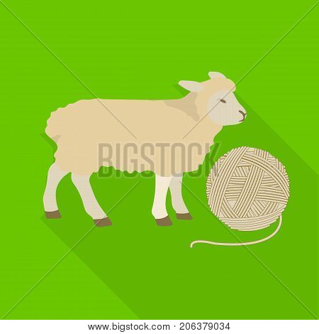 Wool, single icon in flat style.Wool vector symbol stock illustration .