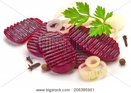 Sliced Beetroot Isolated On The White Background.
