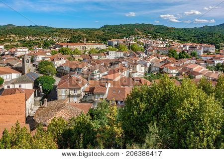 Top view of Allariz, a typical vintage village in Galicia