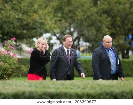 Margot Elisabeth Wahlstrom And Stefan Lofven In Nyc