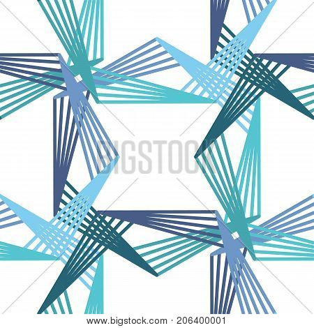 Geometry hexagon line seamless pattern in vector in white green Turquoise blue black
