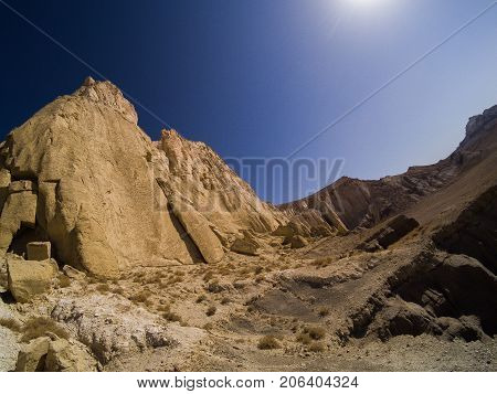 Cliff on the edge of the Ustiurt plateau, Kazakhstan.