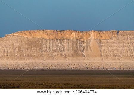 Cliff on the edge of the Ustiurt plateau, Kazakhstan.