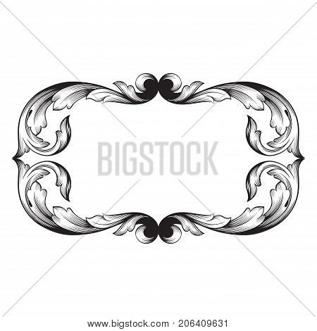 Classical baroque vector of vintage element for design. Decorative design element filigree calligraphy vector. You can use for wedding decoration of greeting card and laser cutting.