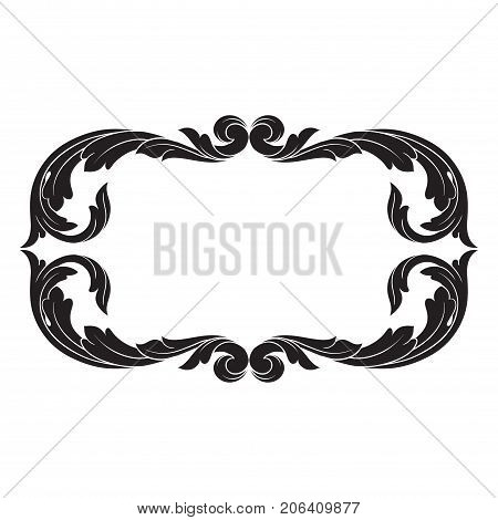 Classical baroque vector of vintage element for design. Decorative design element filigree calligraphy vector. You can use for wedding decoration of greeting card and laser cutting.