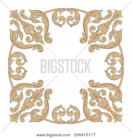 Classical baroque vector of vintage element for design. Decorative design element filigree calligraphy vector. You can use for wedding decoration of greeting card and laser cutting.