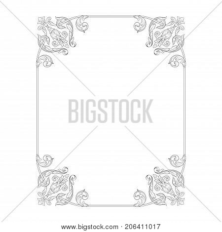 Classical baroque vector of vintage element for design. Decorative design element filigree calligraphy vector. You can use for wedding decoration of greeting card and laser cutting.