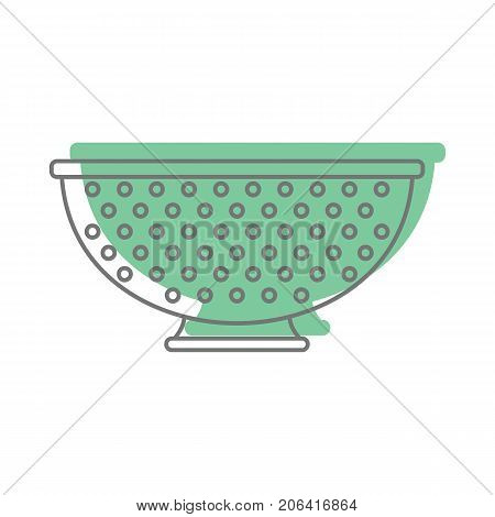 Green Collander In Doodle Style Icons Vector Illustration For Design And Web Isolated On White