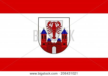 Flag of Cottbus is a university city in Brandenburg Germany. Vector illustration from the 