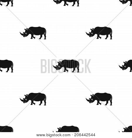 A large Indian rhinoceros. A wild animal, a rhinoceros single icon in black style vector symbol stock illustration .