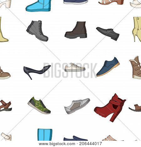 A set of icons on a variety of shoes.Different shoes A set of icons on a variety of shoes.icon in cartoon style vector symbol stock web illustration.