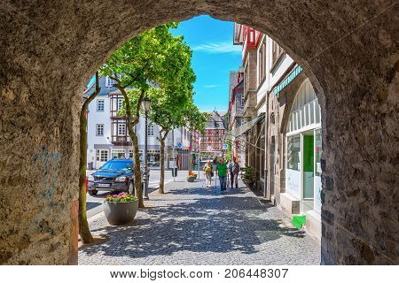 Arched Gateway In The Old Town Of Herborn, Germany