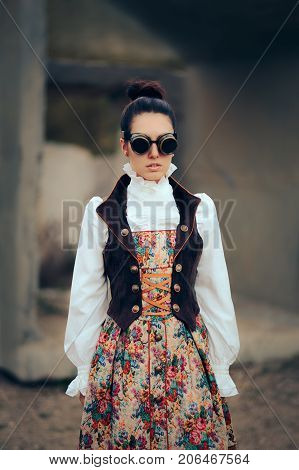 Sci Fi Retro Futuristic Steampunk Cosplay Woman Portrait
