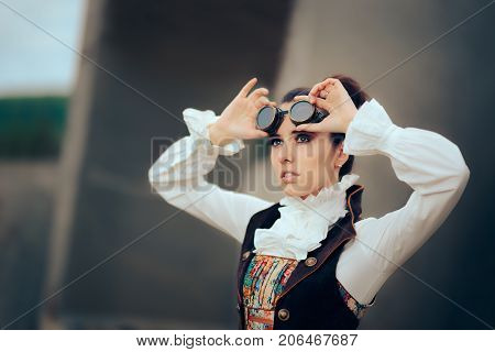Sci Fi Retro Futuristic Steampunk Cosplay Woman Portrait