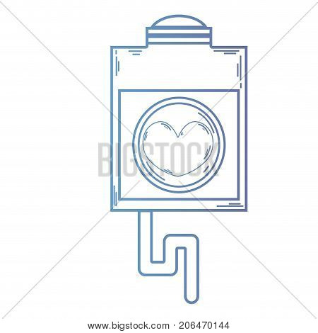 line blood donation syringe with tranfusion tools vector illustration