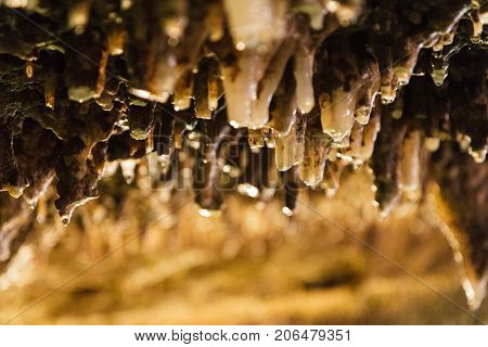 Little stalactic on a cave in france