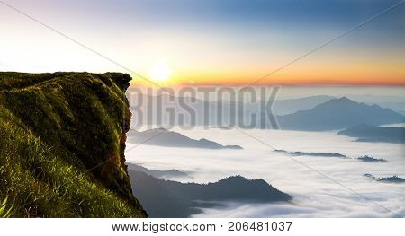 Morning Sunrise With Fog