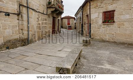Street view of Allariz, a typical vintage village in Galicia