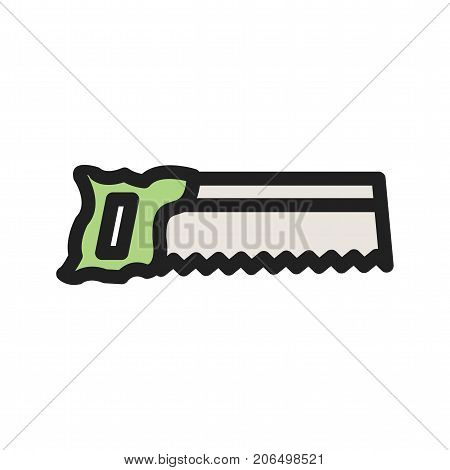 Saw, cut, tennon icon vector image. Can also be used for Hand Tools. Suitable for use on web apps, mobile apps and print media.