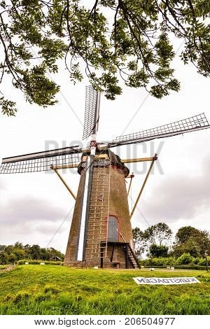 Classic Vintage Windmill In Holland