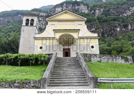 Church Of Cevio On Maggia Valley