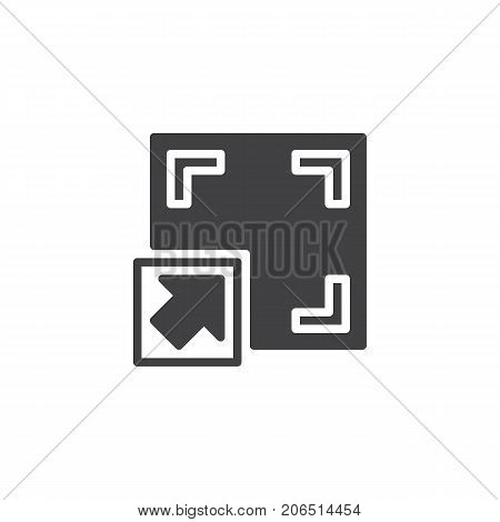 Full screen button icon vector, filled flat sign, solid pictogram isolated on white. Symbol, logo illustration.