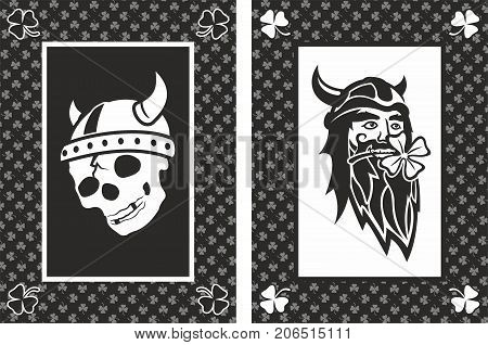 Vector success and failure black and white cards.