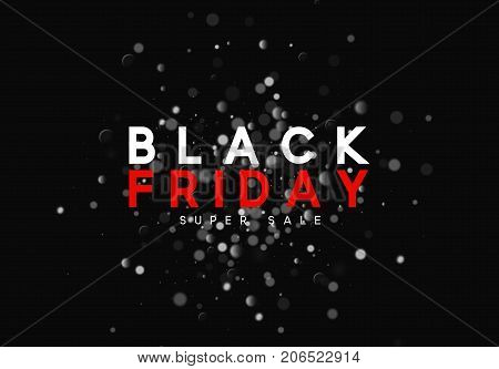 Black Friday sale, banner, poster advert. Card offert promotion design. Background lights bokeh