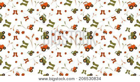 Fall pattern with a kind of farm motif