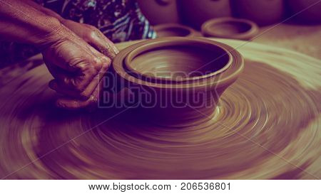 Pottery hand make up potterywares. Pottery is the ceramic material which makes up potterywares